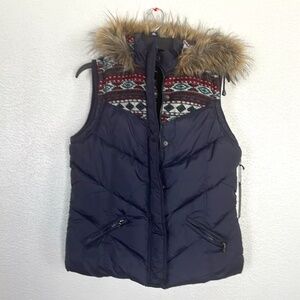 NWT Forever 21 Puffer Vest Fur Collar Size Small
